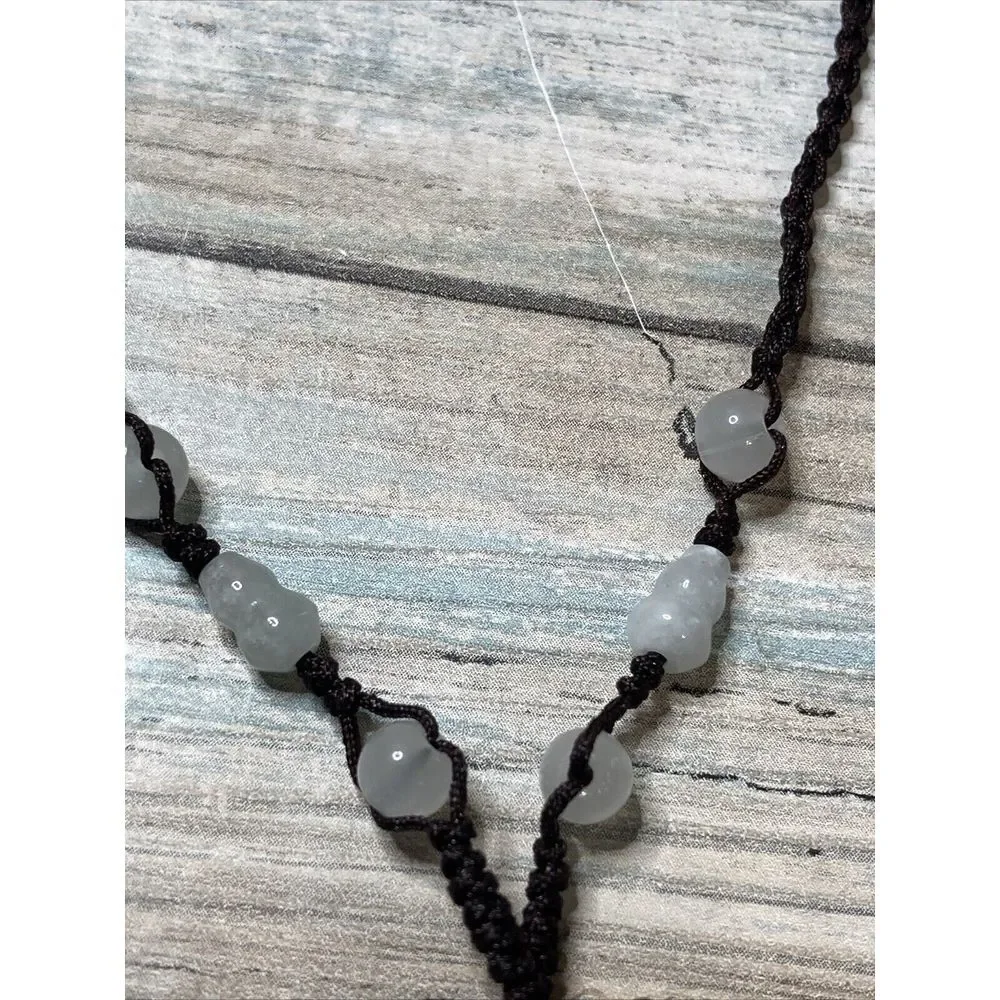 Jade Jadeite Beads Adjustable white Brown Yellow‎ NWOT 24